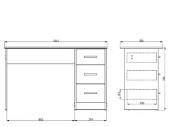 Scrivania Marrone Rovere un Ripiano Sfumatura Colore Ripiano Rovere 90x40x73h cm, Materiale Piano in Legno Nobilitato - Urio