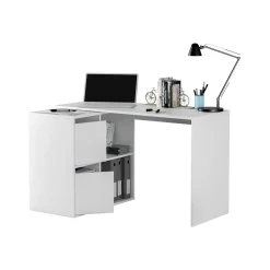 Scrivania modulabile bianca 152x49cm con libreria - Ascona
