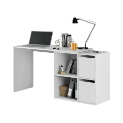 Scrivania modulabile bianca 152x49cm con libreria - Ascona