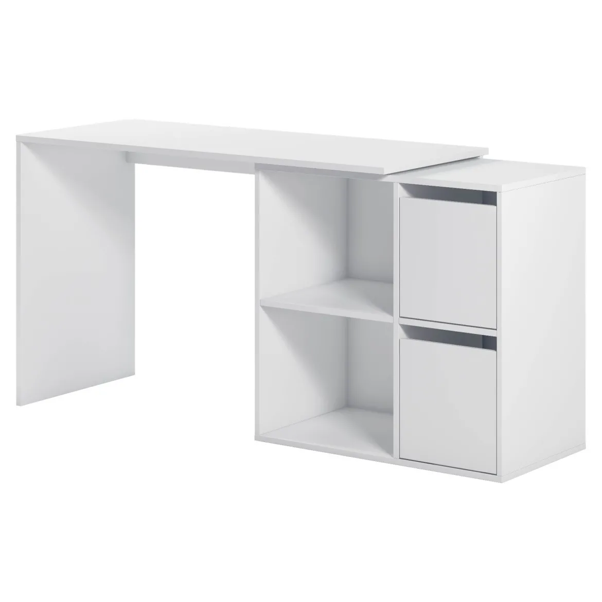 Scrivania modulabile bianca 152x49cm con libreria - Ascona