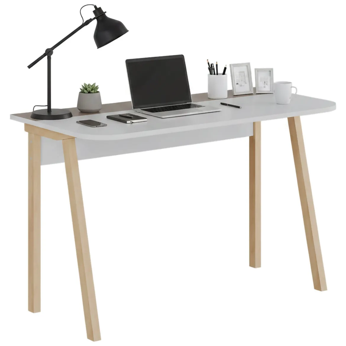 Scrivania No beige e bianca 120x60cm - Alpone