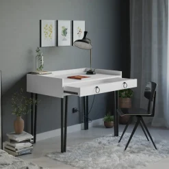 Scrivania No bianca 100x62cm con 1 cassetto - Pollino