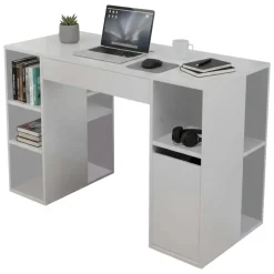Scrivania No bianca 145x59cm con libreria - Carife