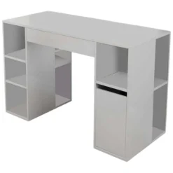 Scrivania No bianca 145x59cm con libreria - Carife
