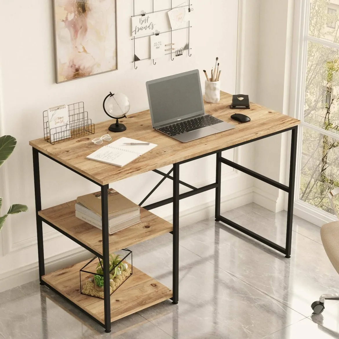 Scrivania No quercia 160x60cm con libreria - Galbiate
