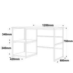 Scrivania No quercia 160x60cm con libreria - Galbiate