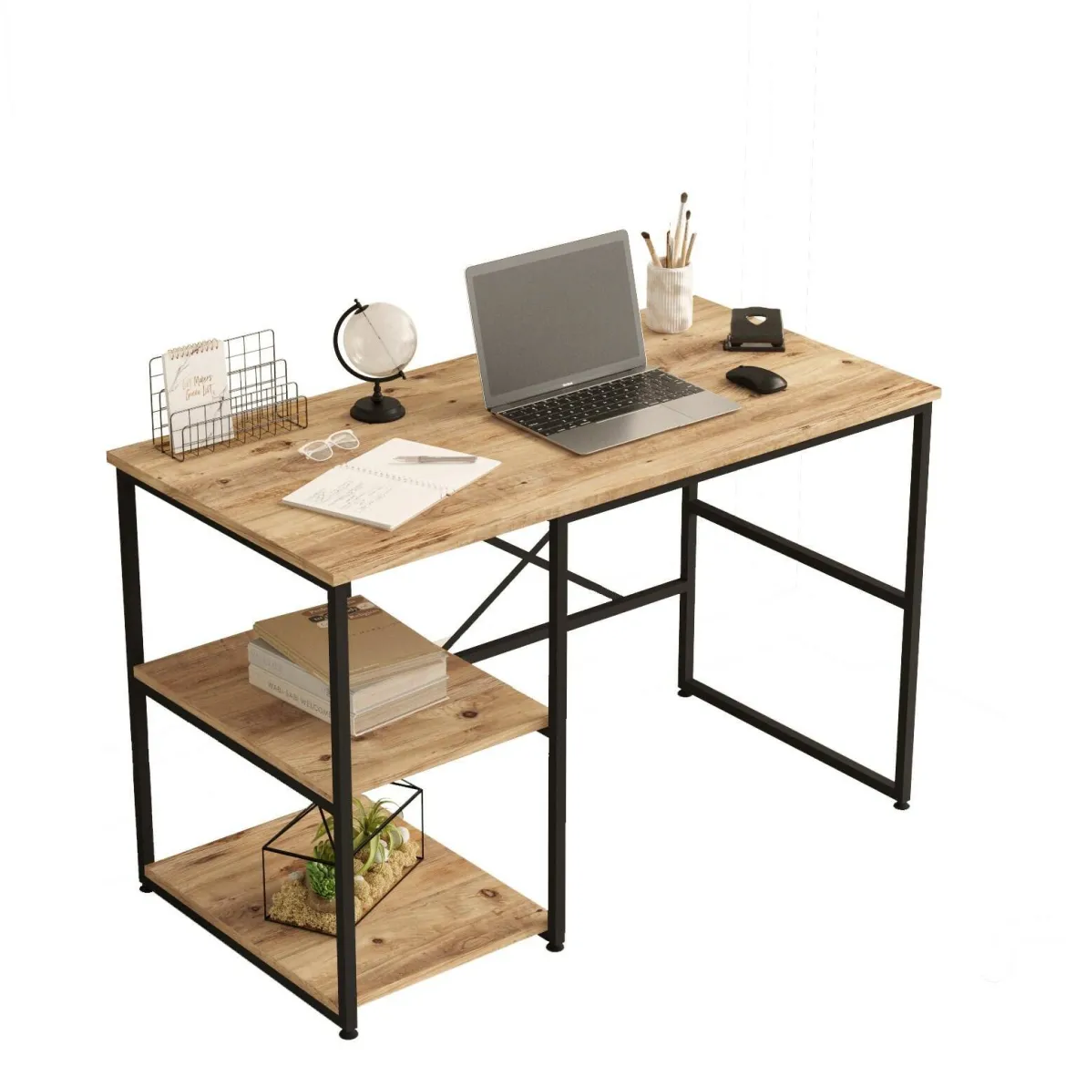Scrivania No quercia 160x60cm con libreria - Galbiate