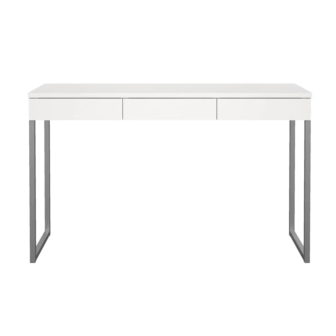 Scrivania Pascale, Scrittoio multiuso, Tavolo per ufficio porta PC, Piano di lavoro, 126x52 h77 cm, Bianco
