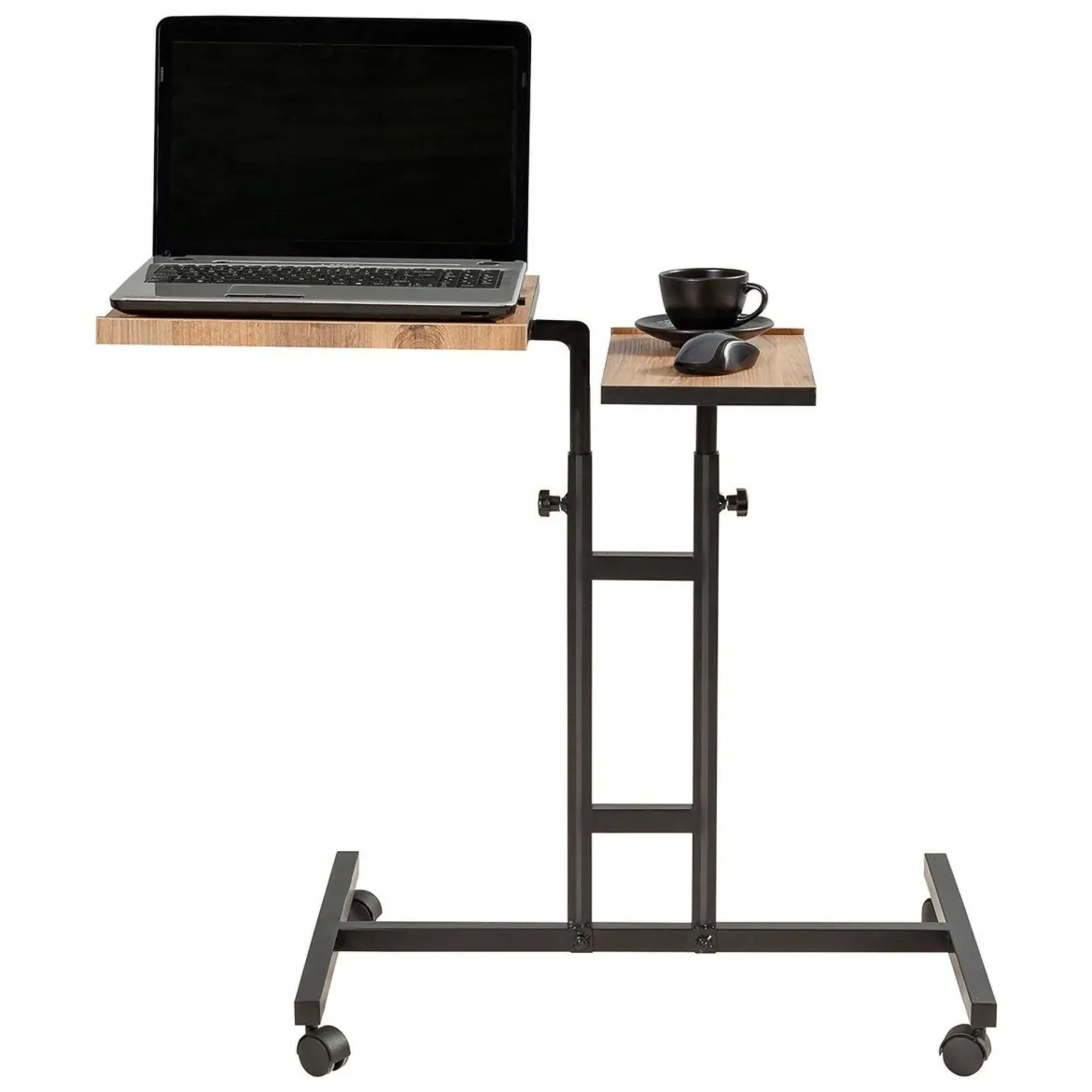 Scrivania quercia e nera 67x45cm con supporto computer - Cairoli