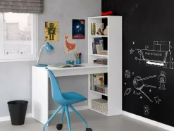 Scrivania salvaspazio bianca 120x53cm con libreria - Ali