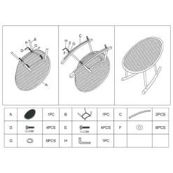 Sedia Arancione 2 Sedie a Dondolo, Adatto per Indoor/outdoor, Materiale Struttura in Plastica - Phunt