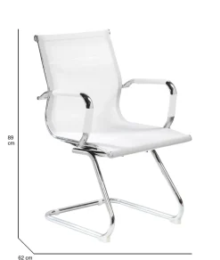 Sedia Bianco una Sedia Peso Supportato 120 kg, Altezza Seduta 43 cm - Balvano
