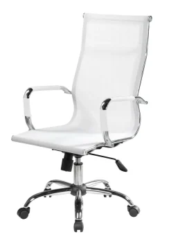 Sedia con Ruote Bianco Regolabile Imbottito, 5 Ruote - Asuni