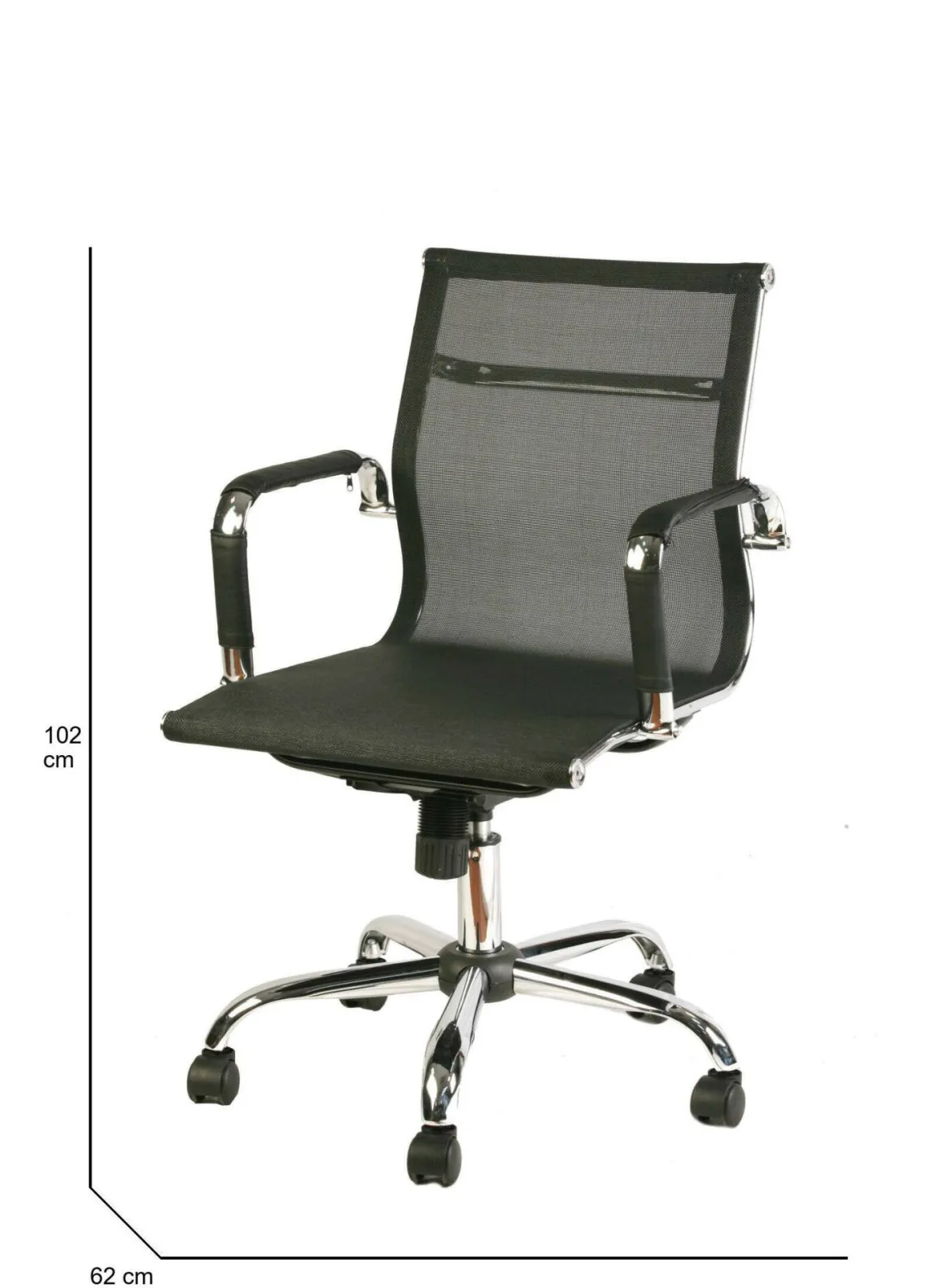Sedia con ruote Dardit, Nero, 62x54h92/102 cm