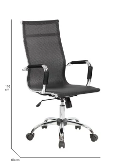 Sedia con ruote Dardit, Nero, 63x54h106/116 cm