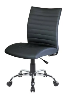 Sedia con ruote da ufficio in tessuto nera - Lia