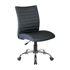 Sedia con ruote da ufficio in tessuto nera - Lia