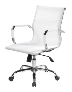 Sedia con ruote Dfrosi, Bianco, 62x54h92/102 cm