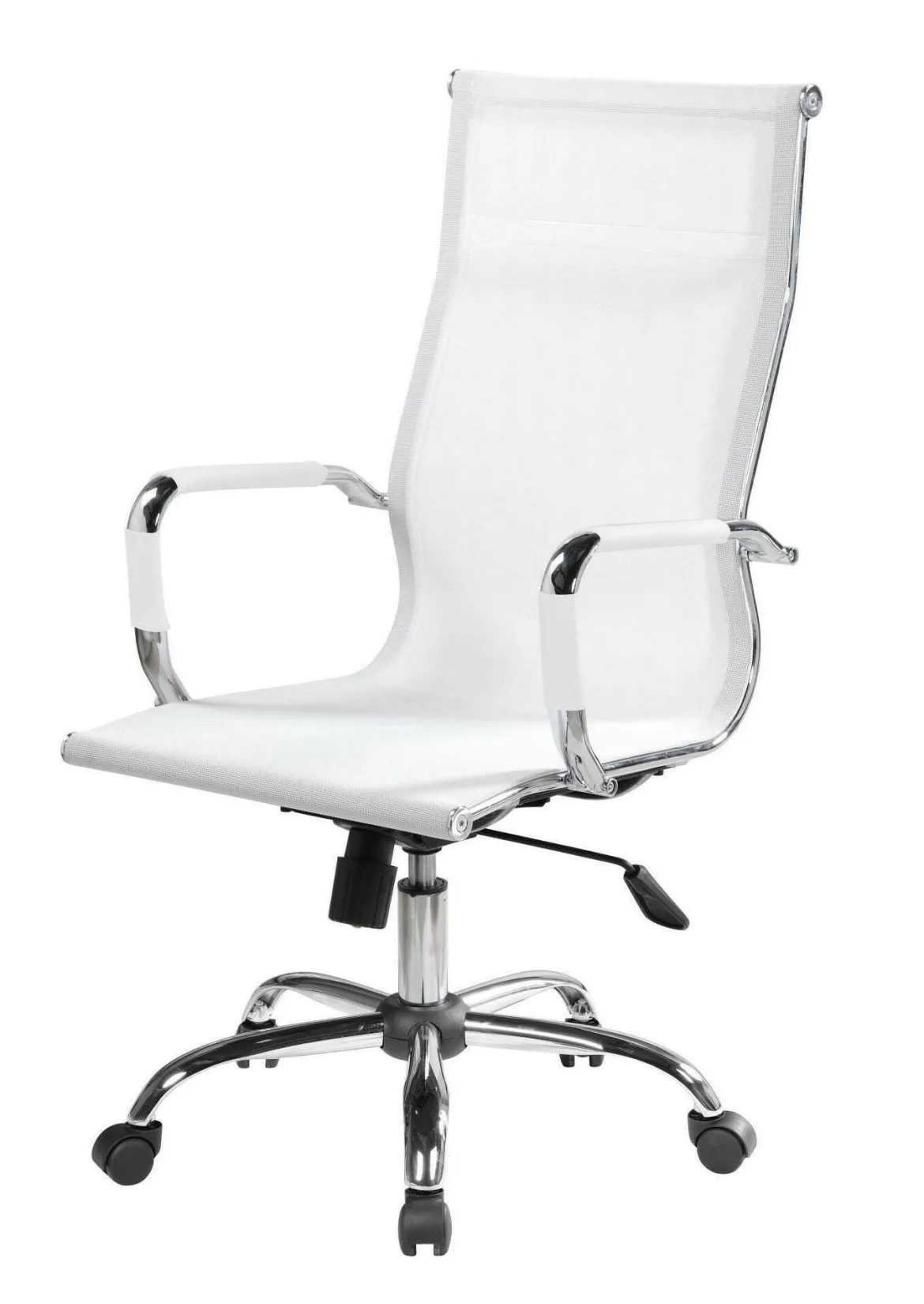 Sedia con ruote Dfrosi, Bianco, 63x54h106/116 cm
