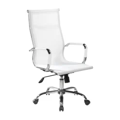 Sedia con ruote Dfrosi, Bianco, 63x54h106/116 cm