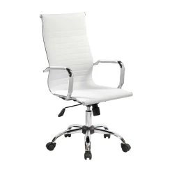 Sedia con ruote Dlemmen, Bianco, 63x54h106/116 cm