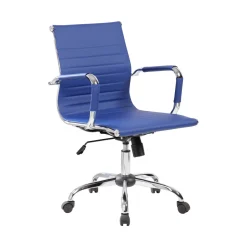 Sedia con ruote Dluis, Blu, 62x54h92/102 cm