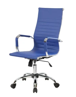 Sedia con ruote Dluis, Blu, 63x54h106/116 cm