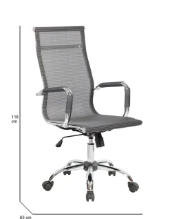 Sedia con ruote Dmannin, Grigio, 63x54h106/116 cm