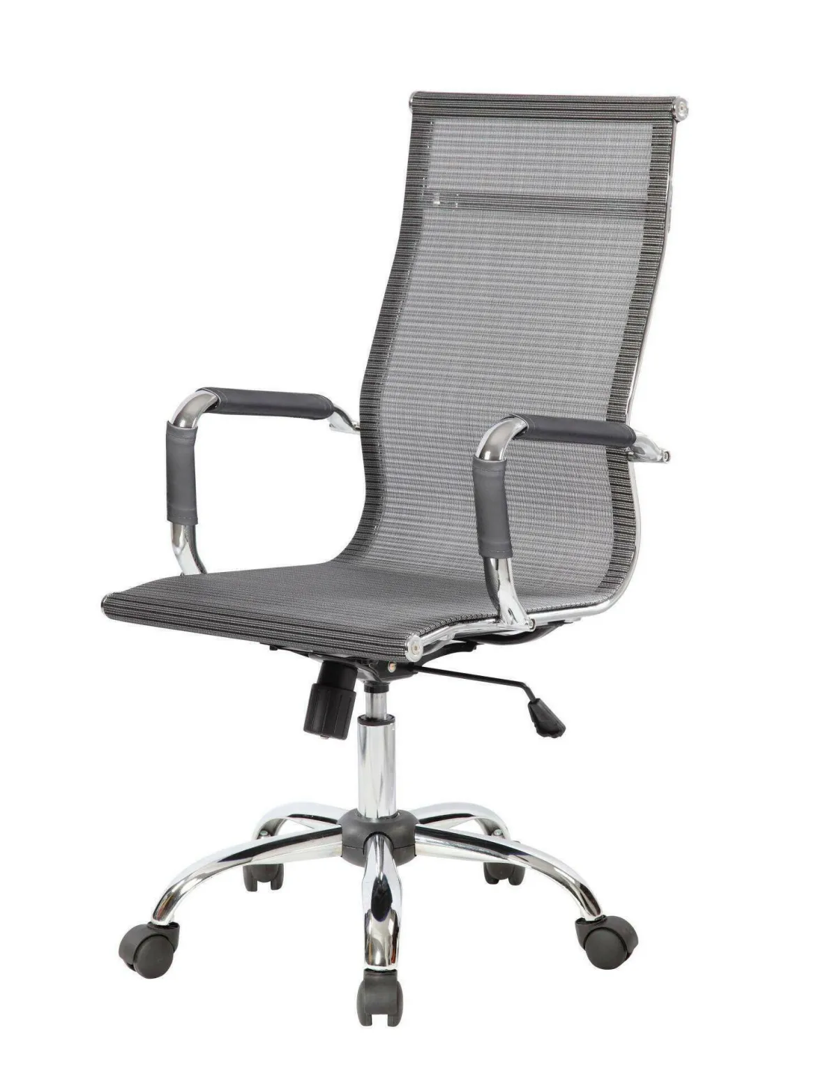 Sedia con Ruote Grigio Regolabile Imbottito, 5 Ruote - Traversone