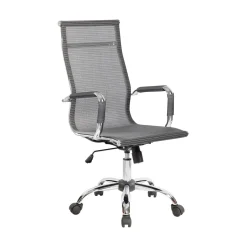 Sedia con Ruote Grigio Regolabile Imbottito, 5 Ruote - Traversone