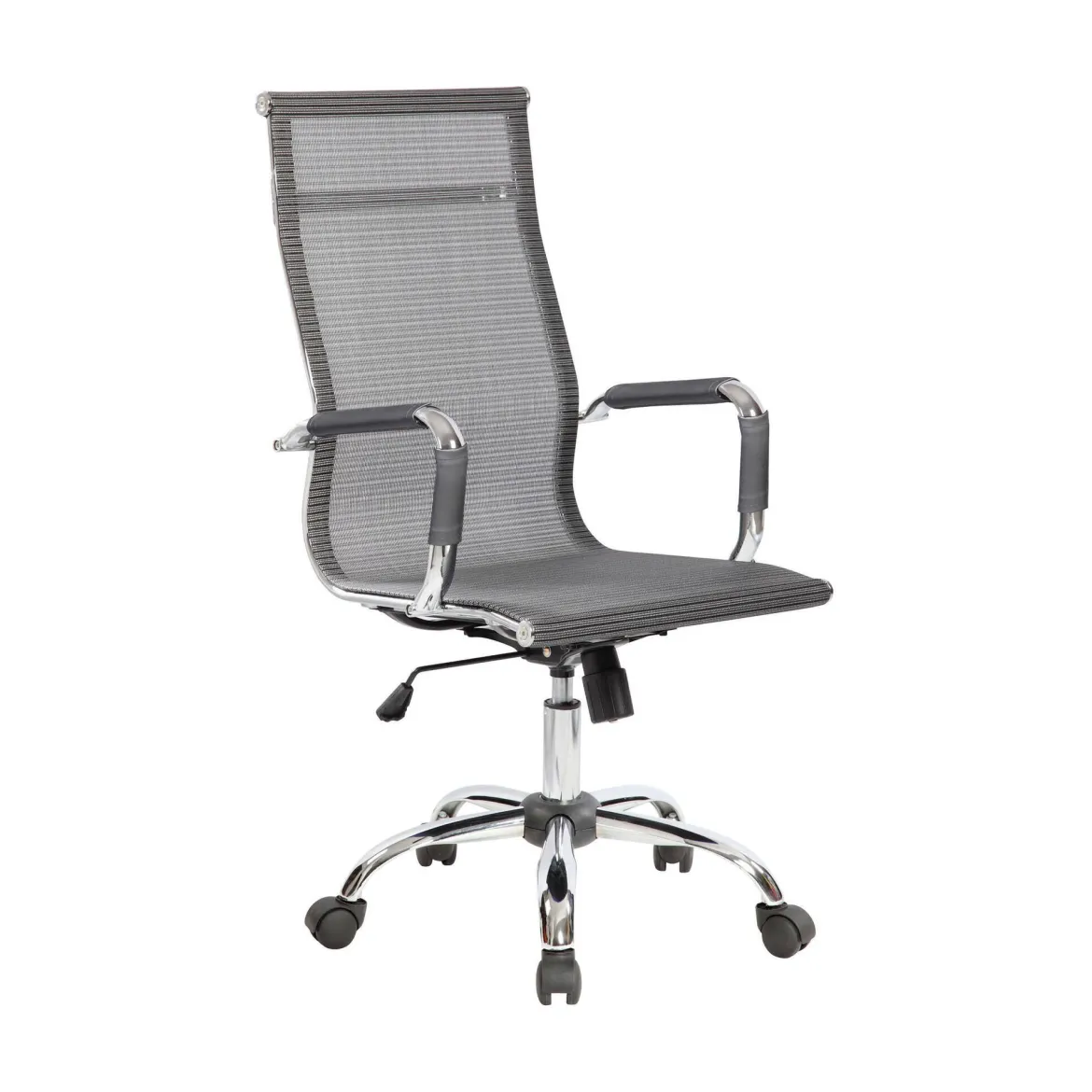 Sedia con Ruote Grigio Regolabile Imbottito, 5 Ruote - Traversone