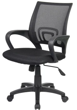 Sedia con ruote imbottita in tessuto nera - Reticolo