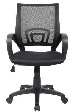 Sedia con ruote imbottita in tessuto nera - Reticolo