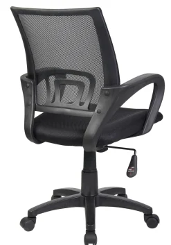 Sedia con ruote imbottita in tessuto nera - Reticolo
