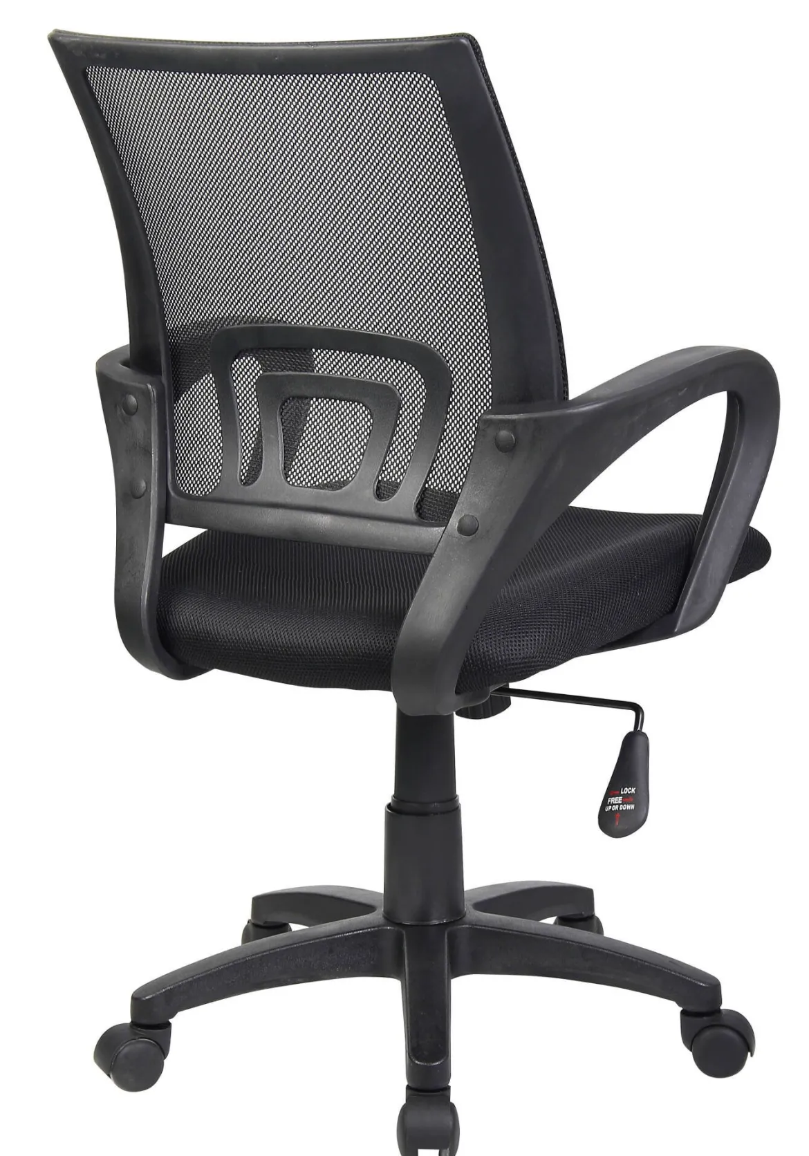 Sedia con ruote imbottita in tessuto nera - Reticolo