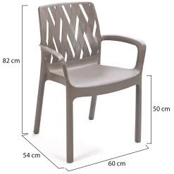 Sedia da Esterno Beige 4 Sedie Impilabile, Peso Supportato 120 kg Made in Italy - Eclectic