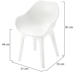 Sedia da Esterno Bianco 2 Sedie Braccioli, Peso Supportato 120 kg Made in Italy - Oakahalla
