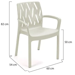 Sedia da Esterno Bianco 4 Sedie Impilabile, Braccioli Made in Italy - Sapps