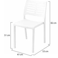 Sedia da Esterno Bianco 4 Sedie Impilabile, Peso Supportato 120 kg Made in Italy - Eclectic