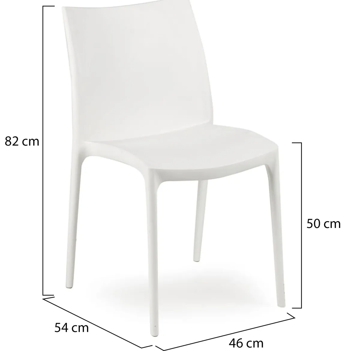 Sedia da Esterno Bianco 4 Sedie Peso Supportato 120 kg, Colore Seduta Bianco Made in Italy - Montivilla