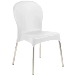 Sedia da Esterno Bianco una Sedia Impilabile, Peso Supportato 120 kg Made in Italy - Linder