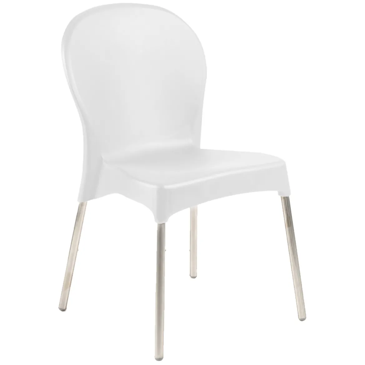 Sedia da Esterno Bianco una Sedia Impilabile, Peso Supportato 120 kg Made in Italy - Linder