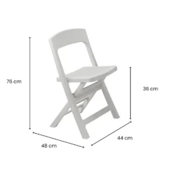 Sedia da Esterno Bianco una Sedia Pieghevole, Colore Seduta Bianco - Sanzeno