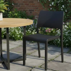Sedia da esterno design impilabile antracite - Cereseto