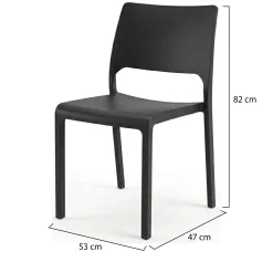 Sedia da esterno design impilabile antracite - Cereseto