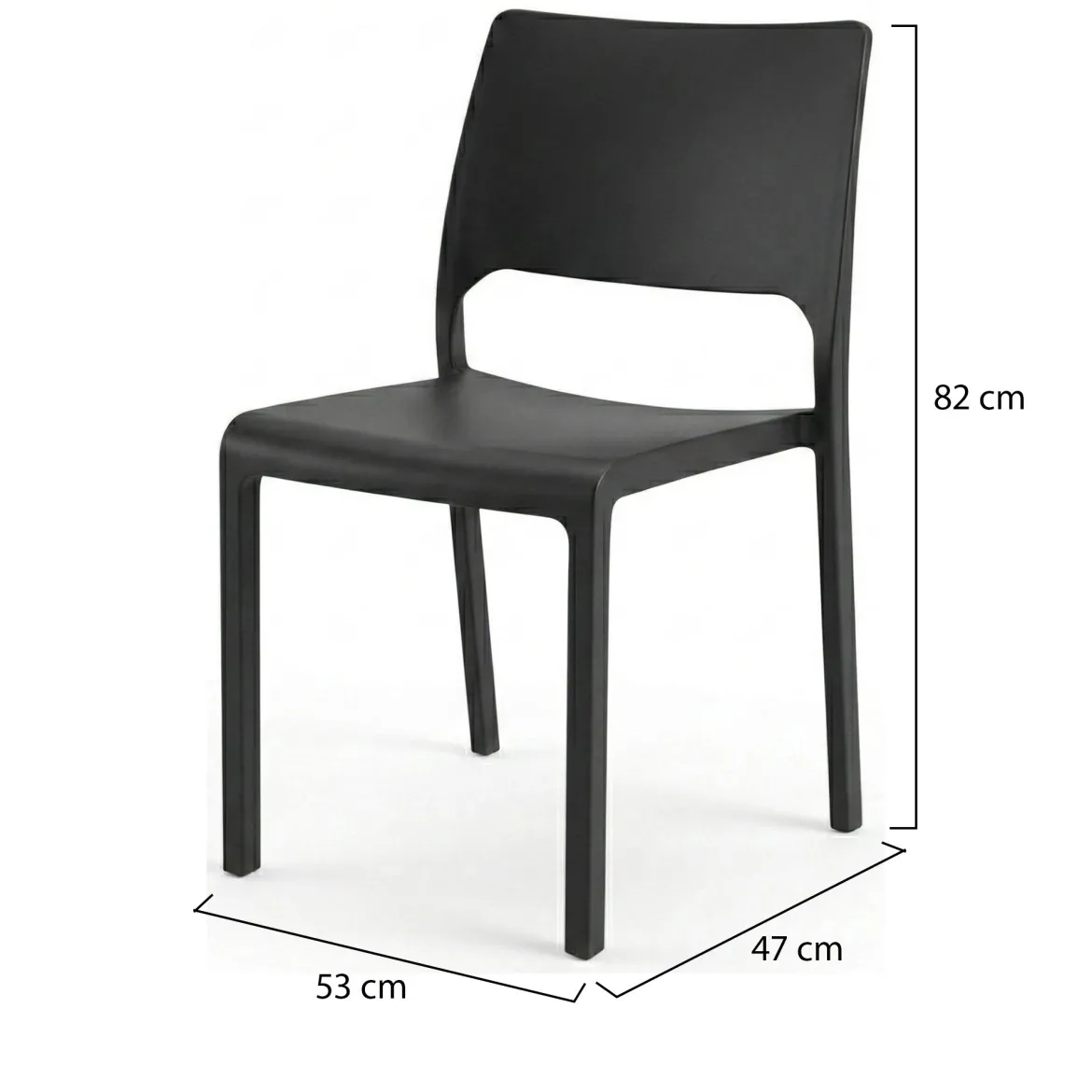 Sedia da esterno design impilabile antracite - Cereseto