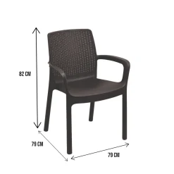 Sedia da esterno elegante impilabile antracite - Asha