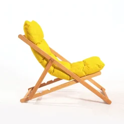 Sedia da Esterno Giallo una Sedia Schienale Reclinabile, Imbottito - Coghinass