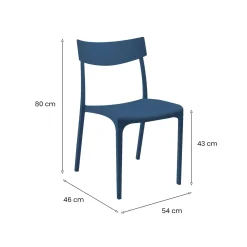 Sedia da esterno impilabile blu - Lupia