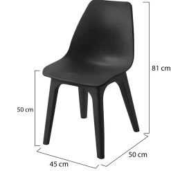 Sedia da Esterno Nero Antracite 2 Sedie Peso Supportato 120 kg, Sfumatura Colore Seduta Antracite Made in Italy - Montivilla
